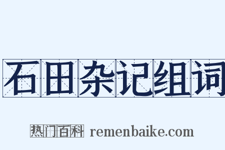 石田杂记组词是什么意思的图片